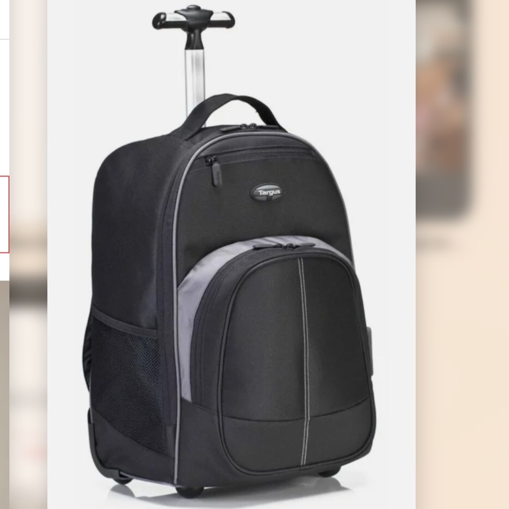 NWT Targus compact 16” Black and Gray Rolling Backpack